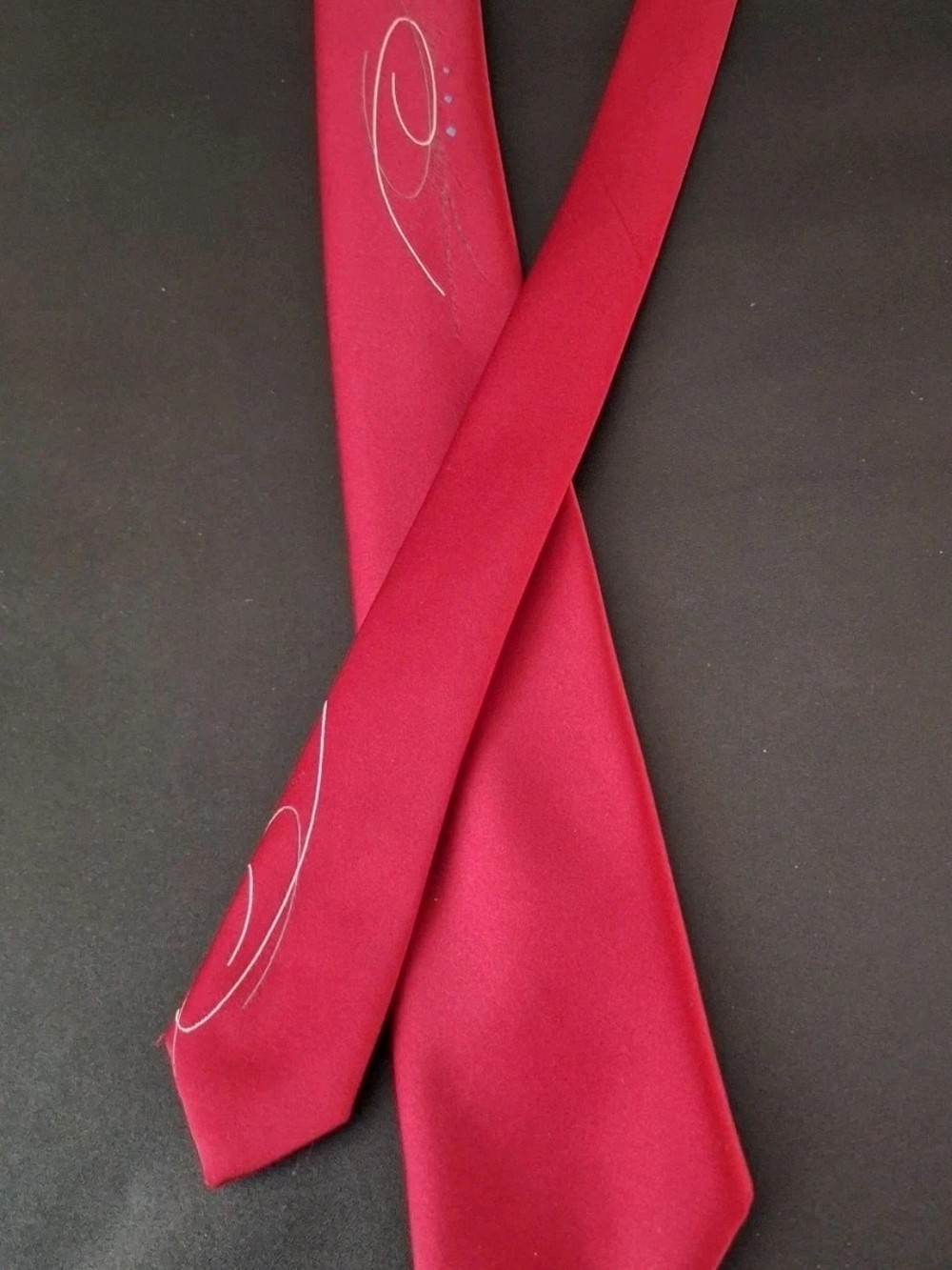 Vtg Givenchy Tie Red 55×3 inches Polyester